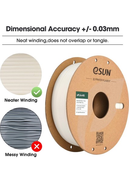 Pla-Hs Beyaz Filament 1.75MM 1kg - Yüksek Hız Uyumlu Pla+ modelleri