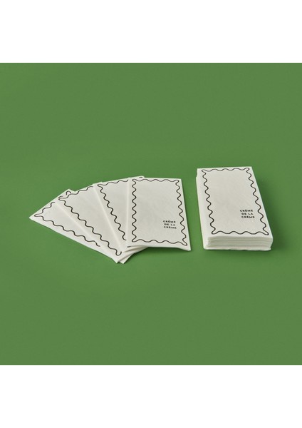 Kitchen 20'li Creme De La Creme Desen Peçete - Gri / Beyaz - 16X8 cm modelleri