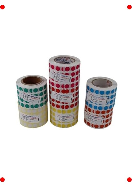 5000 Adet Yuvarlak Renkli Kuşe Rulo Etiket, Turuncu fiyatları