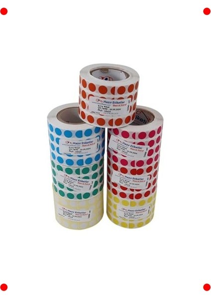 5000 Adet Yuvarlak Renkli Kuşe Rulo Etiket, Turuncu modelleri