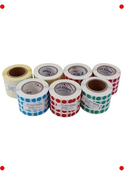 5000 Adet Yuvarlak Renkli Kuşe Rulo Etiket, Turuncu fırsatları