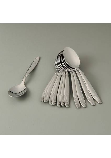 Imran Lizbon Model 12'li Çay Kaşığı - Gümüş - 11 cm