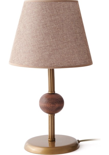 Light Ahşap Detaylı Metal Abajur - Eskitme - 43X25X25 cm modelleri