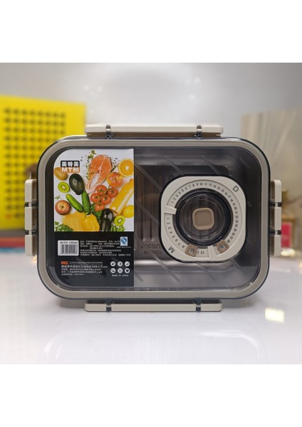 Buzlukta Gıda Saklama Kabı Paslanmaz Çelik ve Tarih Detaylı 1 Lt