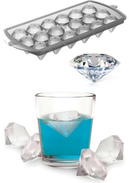 Diamond Elmas Şeklinde Buz Kalıbı 18 Bölmeli