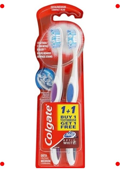 Dil ve Yanak Temizleyicili Beyazlatıcı Diş Fırçası 1+1