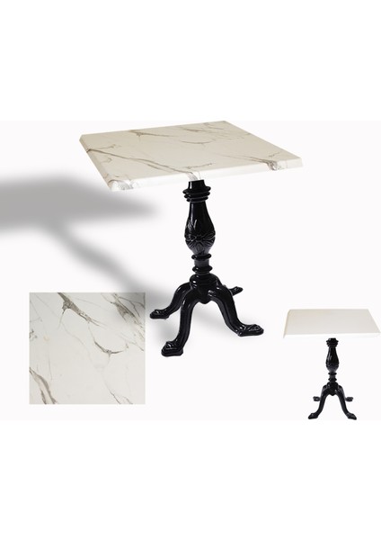Çipa 1001 Döküm Ayak Kare Masa 60X60 cm - (Werzalit, Wermodin ve Allzalit Tabla) - Afyon Mermer