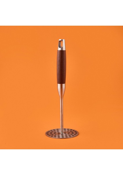 Ahşap Saplı Patates Ezeceği - Gri / Kahverengi