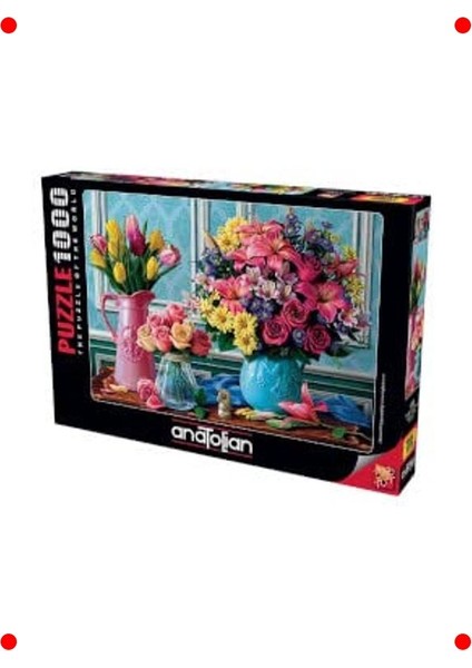 Rengarenk Buketler Resimli Yapboz 1000 Parça fırsatları