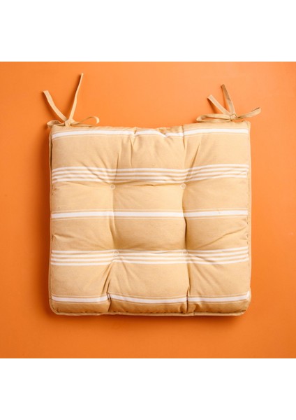 Soft Sun Madness Sandalye Minderi - Hardal / Ekru - 43X43 cm