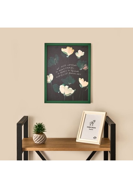 Deco Many Stories Duvar Panosu - Yeşil / Siyah - 30X40 cm
