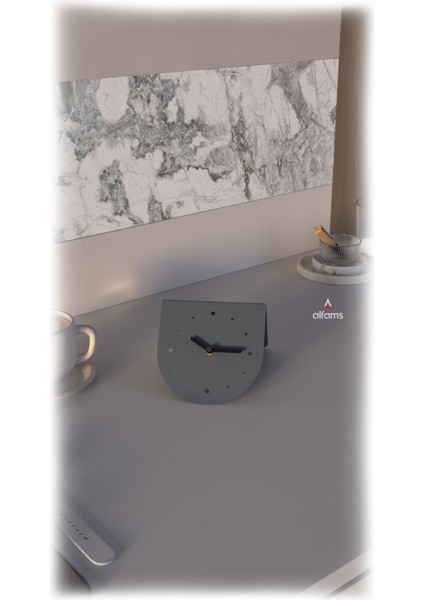 Minimal Metal Masaüstü Saat – Sessiz Mekanizma, Modern Dekoratif Tasarım