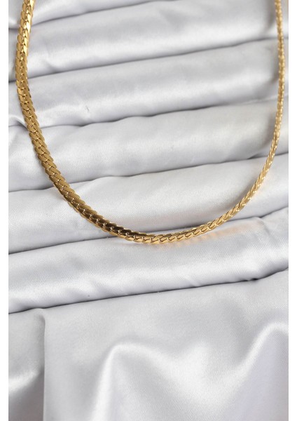 316L Çelik Gold Renk Zincir Kadın Kolye - TJ-BKO10631