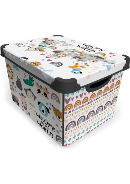 Hayvan Figürlü Oyuncak Kutusu - Renkli - 22 Lt