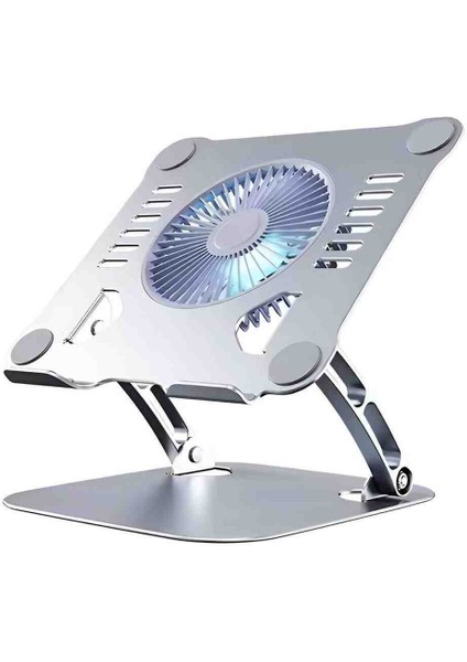 “alüminyum Soğutmalı Ayarlanabilir Laptop Standı – Sessiz Fanlı Katlanabilir Ergonomik Tutucu”