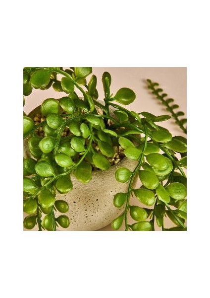 Sarkan Saksılı Yapay Çiçek - Gri / Yeşil - 13 cm modelleri