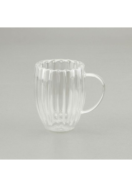 Çift Cidarlı Çizgili Bardak - Şeffaf - 350 ml fiyatları