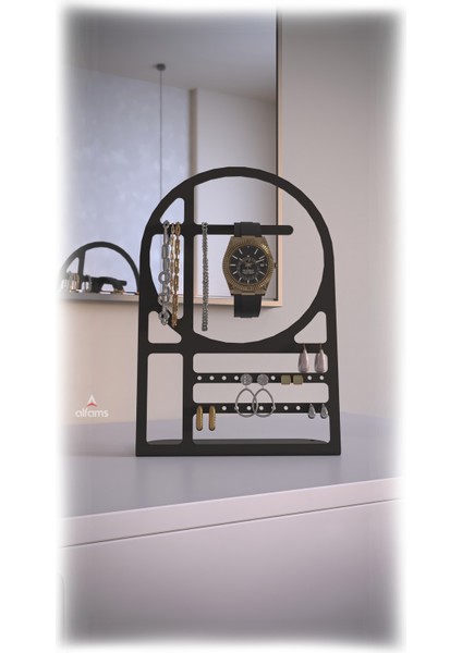 Metal Takı Standı Saat Organizer – Küpe Kolye Bileklik Düzenleyici Masaüstü Takı Askısı fırsatları