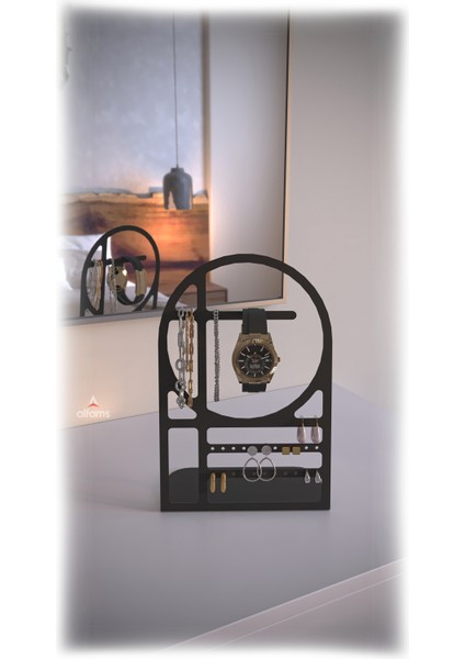 Metal Takı Standı Saat Organizer – Küpe Kolye Bileklik Düzenleyici Masaüstü Takı Askısı indirimleri