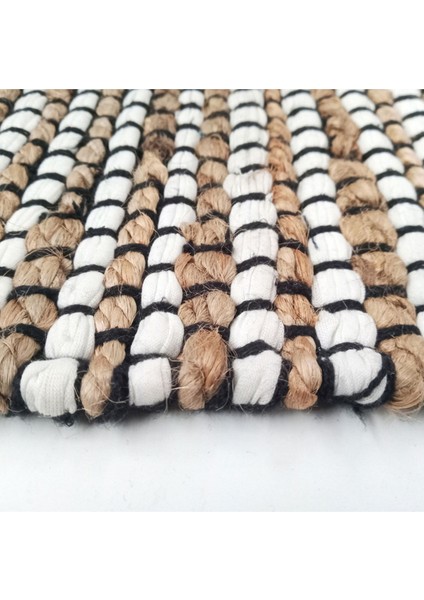 Home ET101 Etna Jüt Örgü Halı - Renkli / Beyaz - 80X140 cm fiyatları