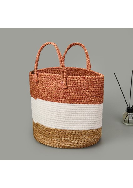 Living Urban Delight Dekoratif Sepet - Krem / Turuncu - 27X28 cm fiyatları