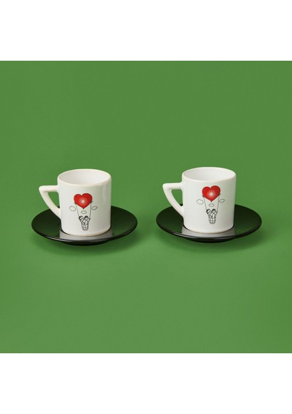 LMB-I02 Sevgi Temalı 2'li Fincan Takımı - Renkli - 90 ml fiyatları