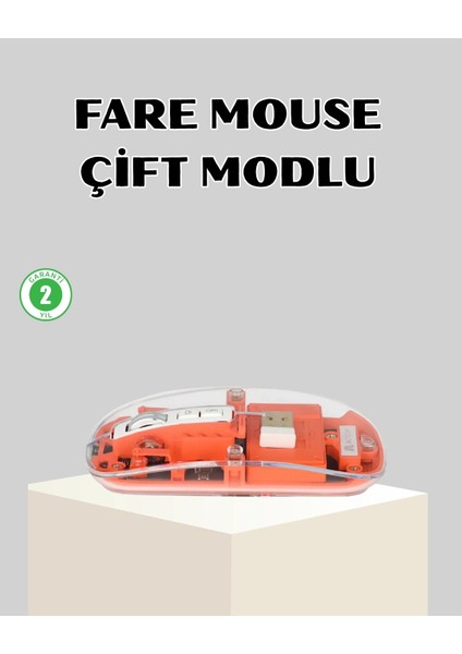 Buğz Bluetooth 5.0 & 2.4ghz Kablosuz Fare – 3 Cihaz Bağlantılı, Hızlı Geçiş, USB Alıcılı