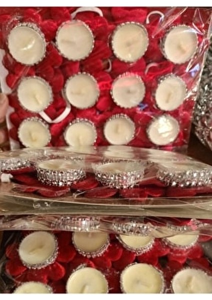 Kırmızı Nedime El Mumu 12 Adet Düğün ve Kına Gecesi İçin Şık Süsleme