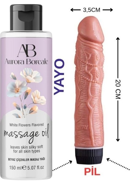 Beyazçicek Aromalı 150ML Jel Anl Vaginal Kulanım Için 20CM Süper Set Titreşimli Byzc1