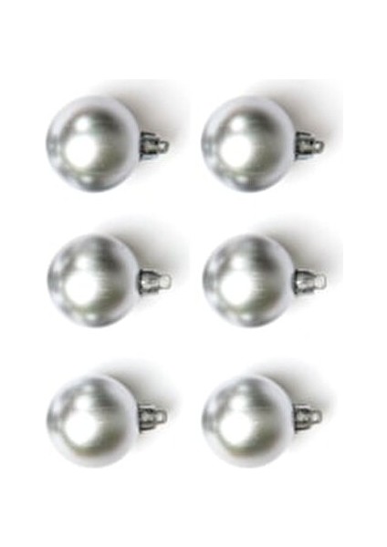 6lı Yılbaşı Çam Ağacı Topu 4 cm Gümüş fiyatları