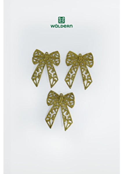 3'Lü Simli Kurdela Yılbaşı Çam Ağacı Süsü 14*11 Cm modelleri