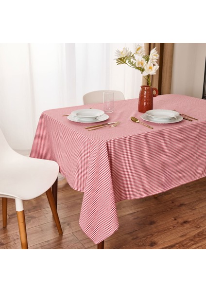 Soft Pötikareli Masa Örtüsü - Kırmızı - 140X200 cm
