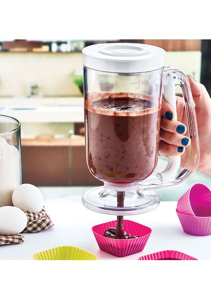 Hamur Dağıtıcı - Krep Makinesi + Muffin Kek Kalıbı Silikon 6 Adet - Mutfak Ürünleri - 2li Set IC2RTA fiyatları