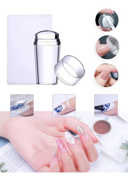 Tırnak Baskı Aparatı Silikon Başlıklı Transfer French Baskı Aparatı