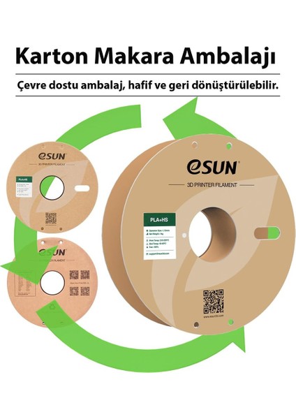 Pla-Hs Siyah Filament 1.75MM 1kg - Yüksek Hız Uyumlu Pla+ indirimleri