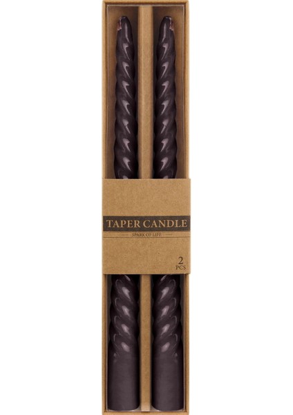 2'li Burgu Şamdan Mumu - Siyah - 25 cm fiyatları