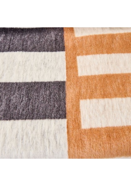 Soft Lemi Pamuklu Çift Kişilik Battaniye - Hardal / Antrasit - 200X220 cm fiyatları