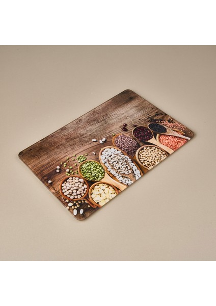 Sebze Desenli Cam Kesme Tahtası - Renkli - 20X30 cm modelleri