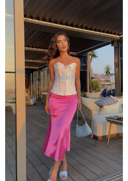 Kadın Kloş Saten Etek