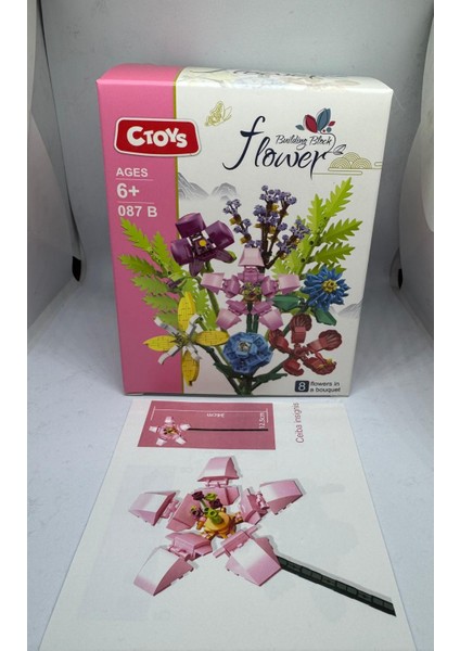 Mini Blok Flower Sarı Pembe