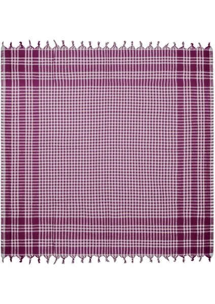 Soft Ekoseli Piknik Örtüsü - Bordo - 165X165 cm