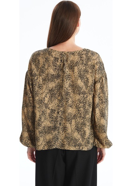 Yeni Sezon Bisiklet Yaka Desenli Uzun Kollu Kadın Bluz fırsatları