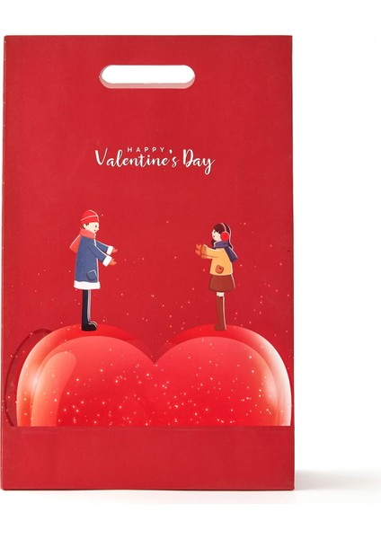 Kalpli Karton Çanta - Kırmızı - 25X38X10 cm fiyatları