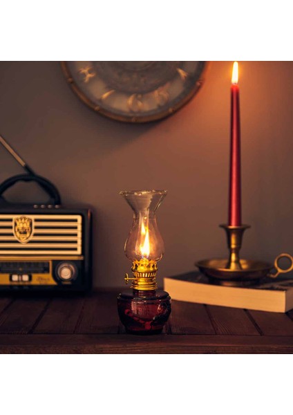 Time Vintage Gaz Lambası - Kırmızı