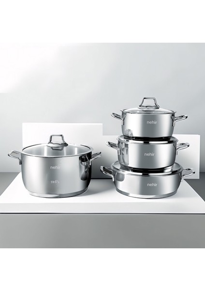 Silver Klasik 8 Parça Çelik Tencere Seti - Gri fiyatları