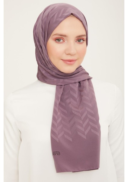 Trend J.capri Mürdüm Rengi Desenli Şal 1 - 385