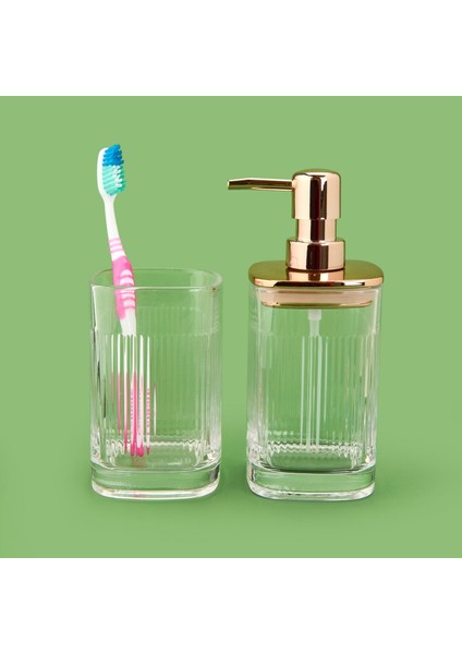 Bath 2'li Banyo Sıvı Sabunluk Seti - Altın / Şeffaf fiyatları
