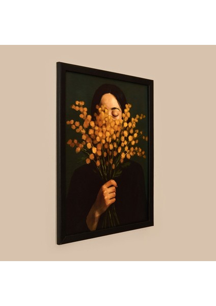 Deco Woman Of Flower Duvar Panosu - Siyah / Turuncu - 30X40 cm modelleri