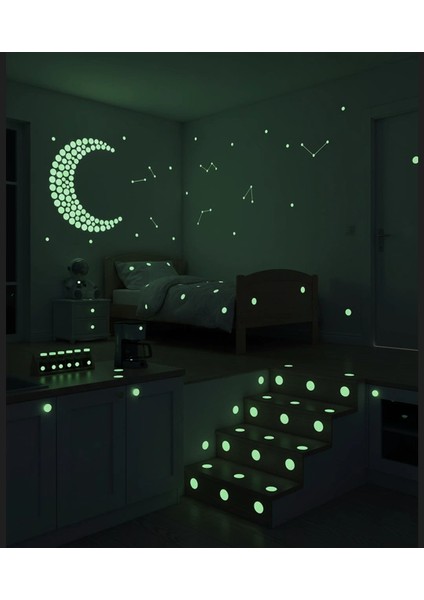 Fosforlu Etiket Karanlıkta Işık Veren Yıldız Tozu Etiketleri