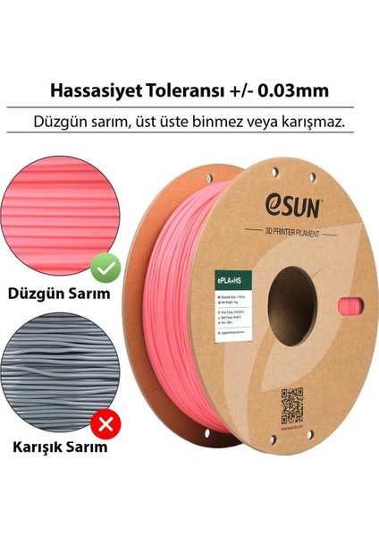 Pla-Hs Pembe Filament 1.75MM 1kg - Yüksek Hız Uyumlu Pla+ fiyatları